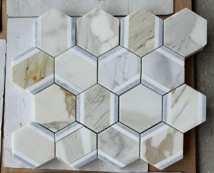Hexagon Royal Calacatta Gold 12 x 13.75